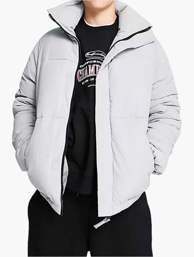 MyRunway Shop Sixth June Grey Boxy Puffer Jacket for Men from